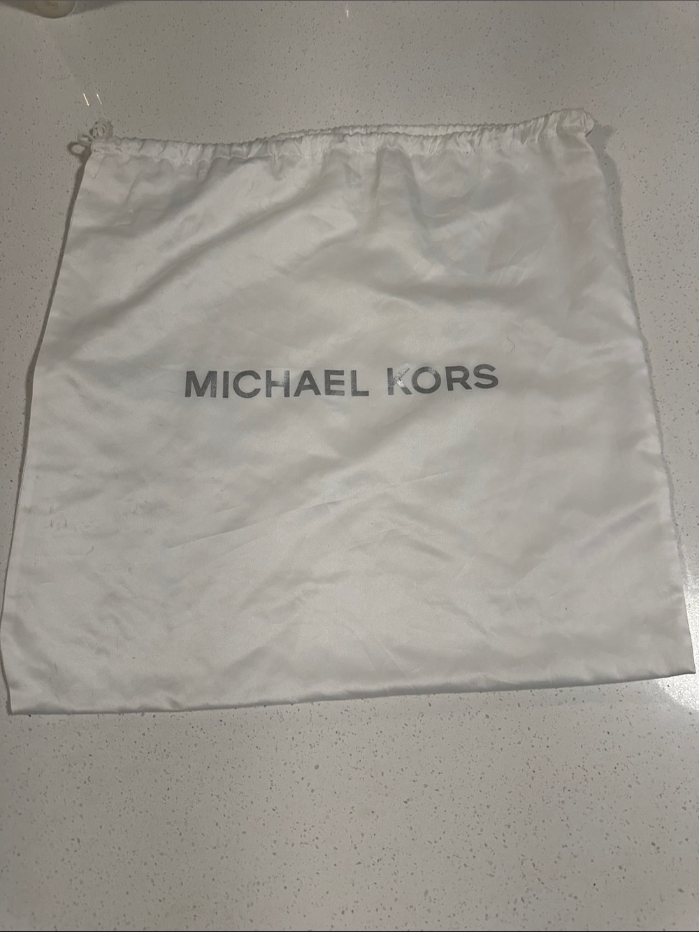 Michael Kors White Logo Drawstring Dust Pouch